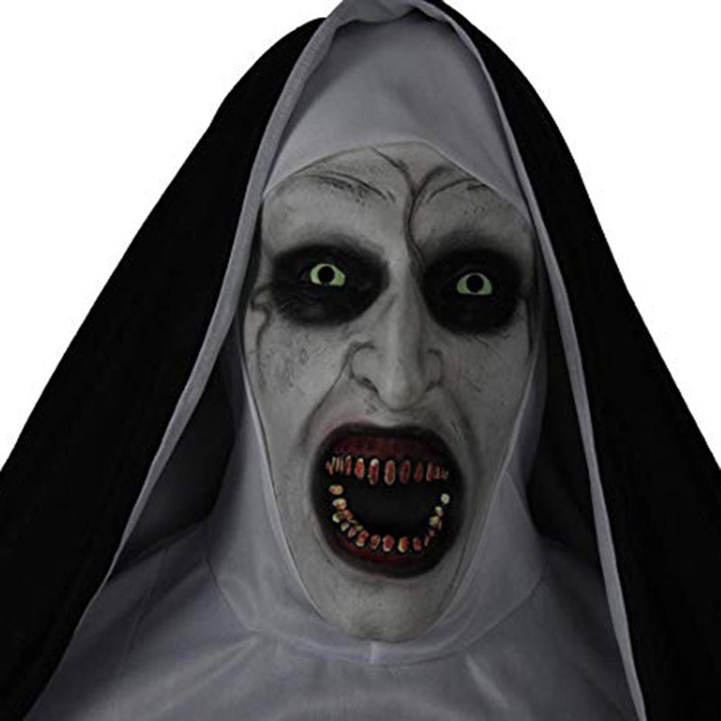 Glowing horror mask for Halloween made from latex