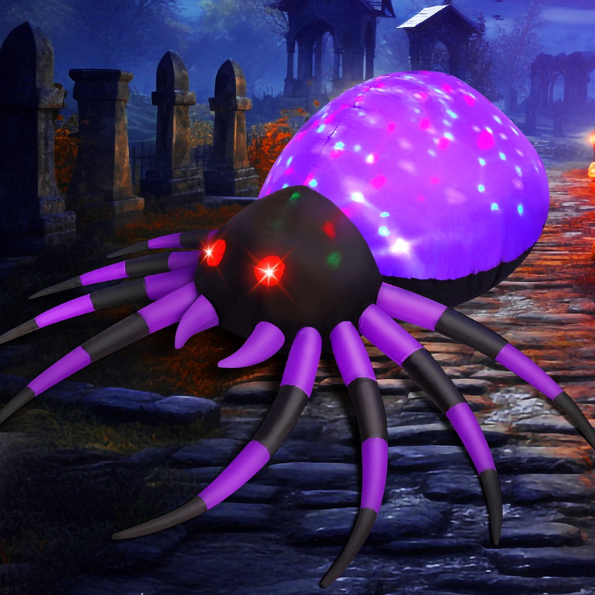 Spook Up Your Halloween with Our 5 FT LED Spider Inflatable – Perfect for Outdoor Fun and Festive Celebrations!