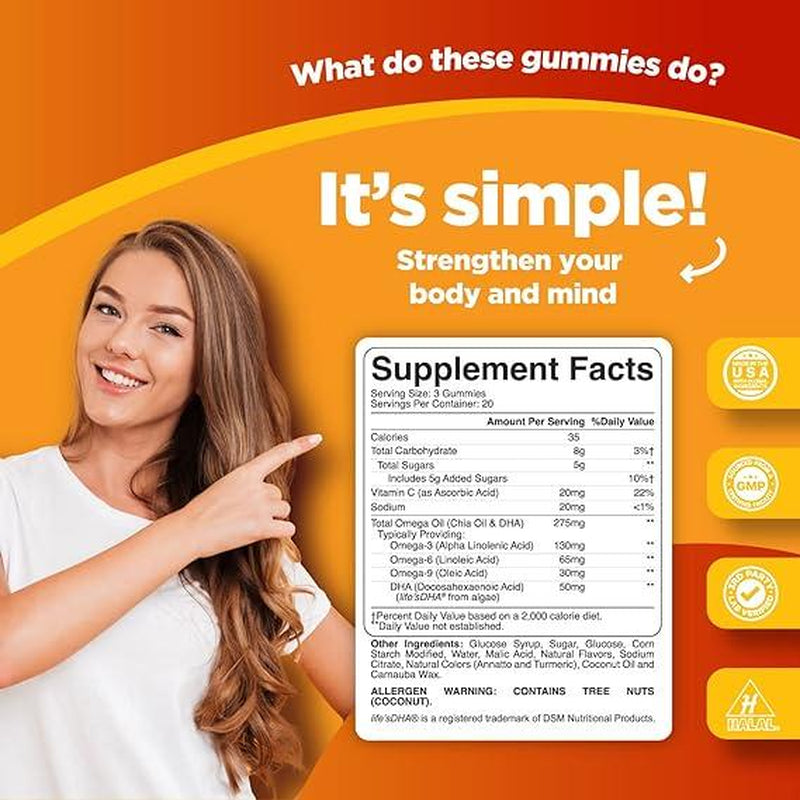 DHA Omega 3-6-9 Gummies for Adults