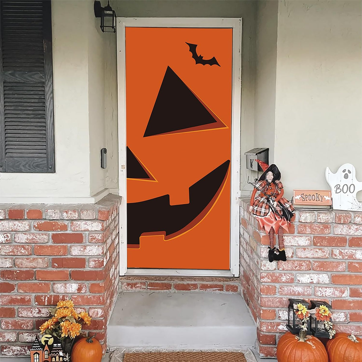 Spooktacular Halloween Pumpkin Door Covers - Perfect Decorations for Your Front Door and Halloween Parties!