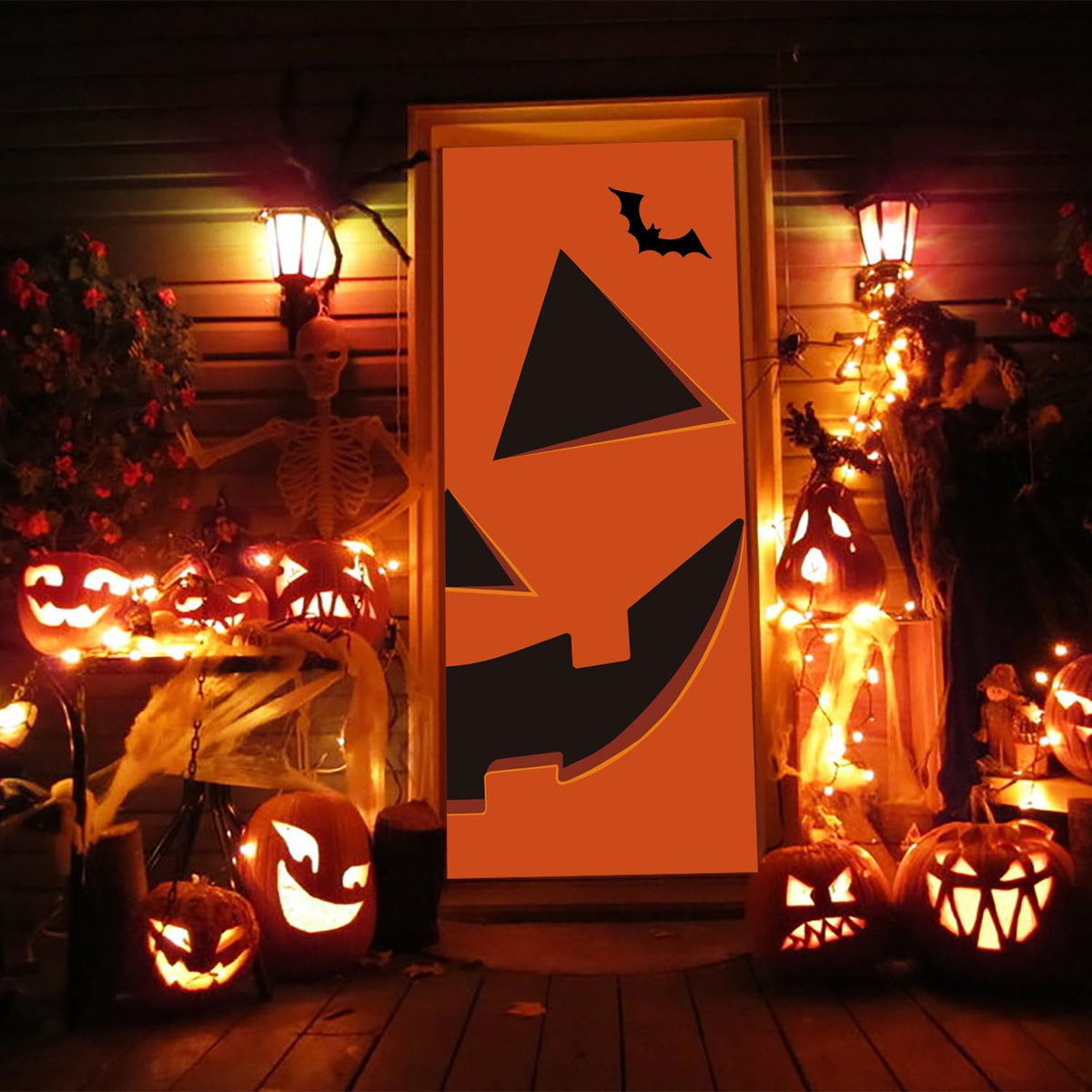 Spooktacular Halloween Pumpkin Door Covers - Perfect Decorations for Your Front Door and Halloween Parties!