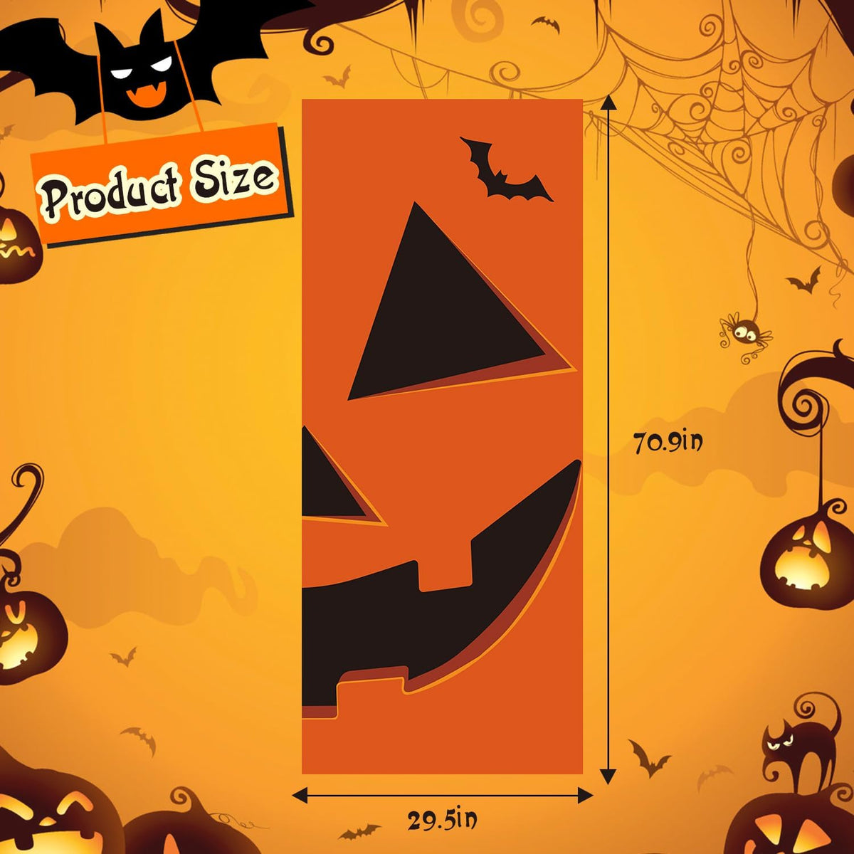 Spooktacular Halloween Pumpkin Door Covers - Perfect Decorations for Your Front Door and Halloween Parties!