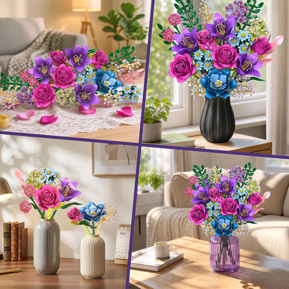 Flower Bouquet Building Blocks Set