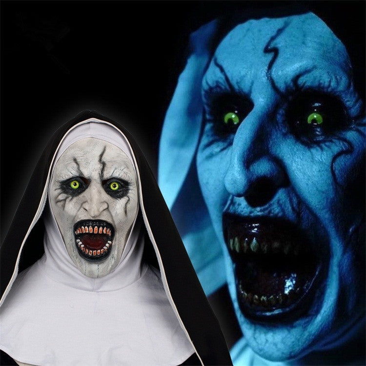 Glowing horror mask for Halloween made from latex
