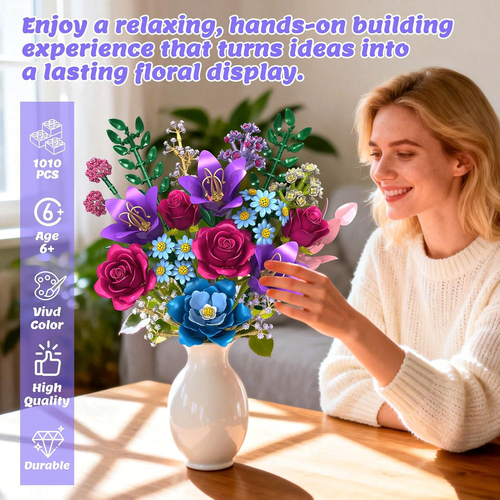Flower Bouquet Building Blocks Set