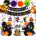Spooktacular Halloween Birthday Party Decorations Set – Includes Banners, Balloons, and Cake Topper for a Festive Celebration!