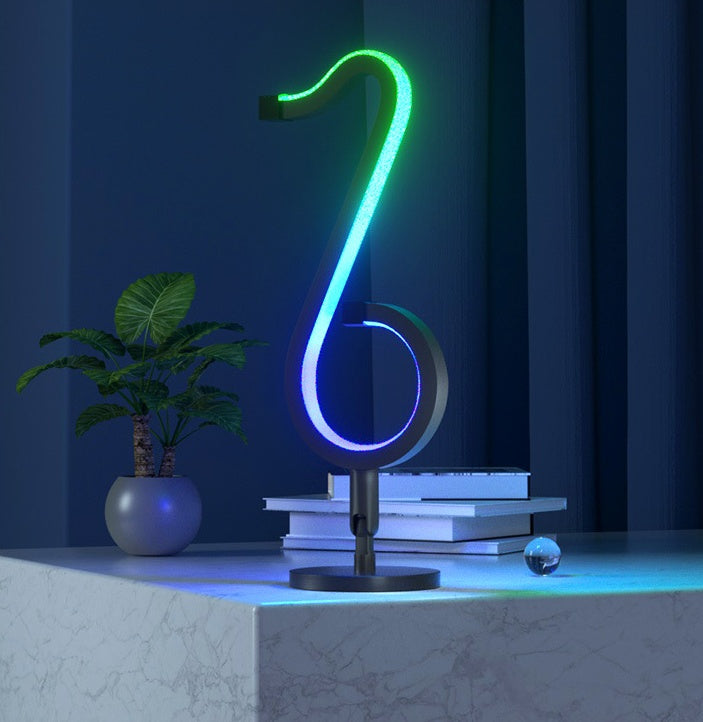 Smart LED night light with app control illuminates a modern room with colorful LED features.