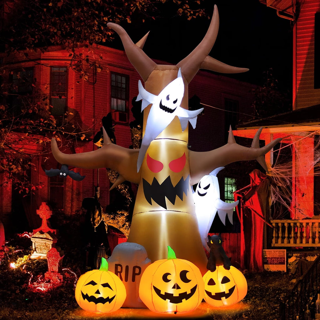Giant 11.8 FT Halloween Inflatable Tree with LED Lights - Perfect for Spooky Outdoor Decorations!