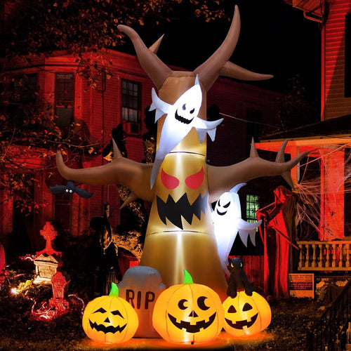Giant 11.8 FT Halloween Inflatable Tree with LED Lights - Perfect for Spooky Outdoor Decorations!
