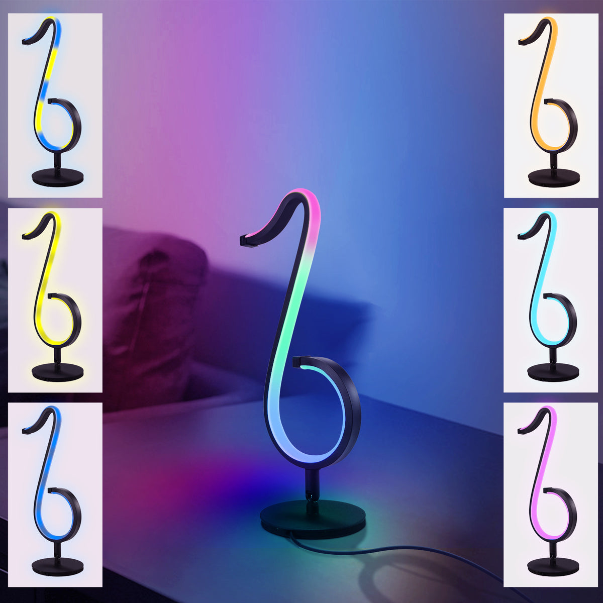 Smart LED night light with app control showing its lighting design