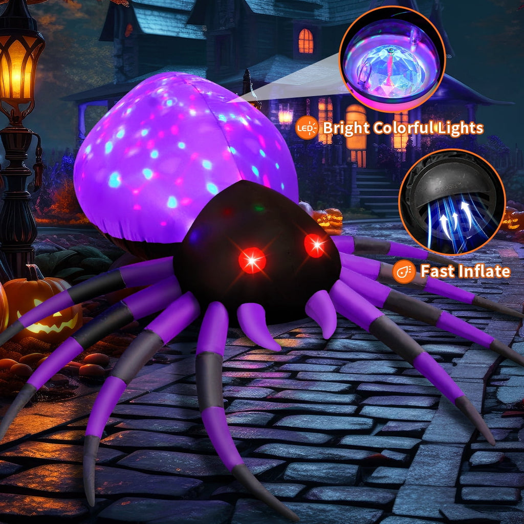 Spook Up Your Halloween with Our 5 FT LED Spider Inflatable – Perfect for Outdoor Fun and Festive Celebrations!