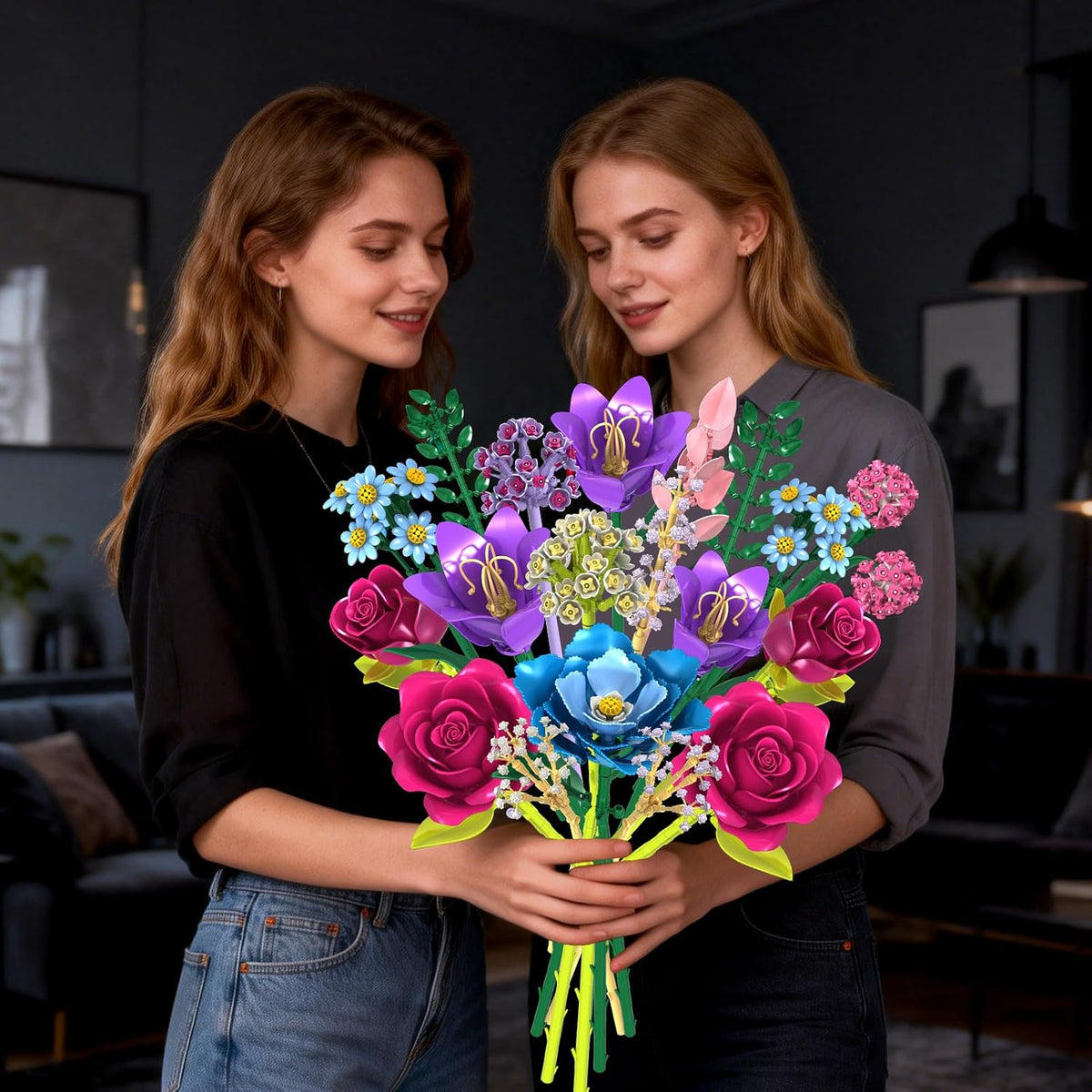 Flower Bouquet Building Blocks Set