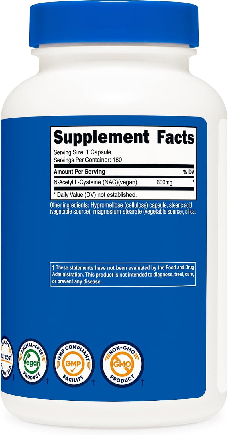 Premium NAC 600mg – 180 Vegan Capsules