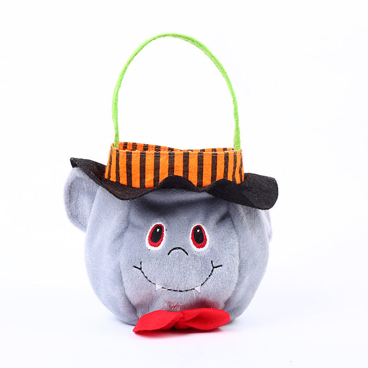 Cute Halloween candy bag in pumpkin or witch style, 16 by 16 cm